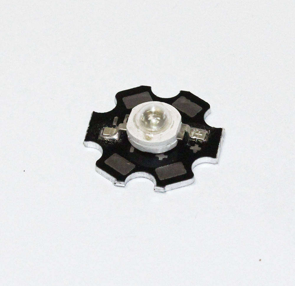Светодиод 3,0-3,4V 1W ЗЕЛЕНЫЙ, Emitter на радиаторе
